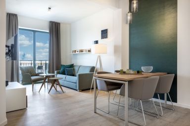Krusespeicher - 2-Zimmer-Apartment mit Balkon in außergewöhnlicher Hafenlage mit tollem Ausblick