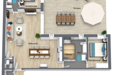 Brinkmannhaus Anna Wohnung 2 - flexibel und modern für Familien - 2 Minuten zum Strand